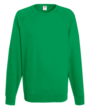 FELPA RAGLAN LEGGERA ( FRUIT OF THE LOOM ) verde prato